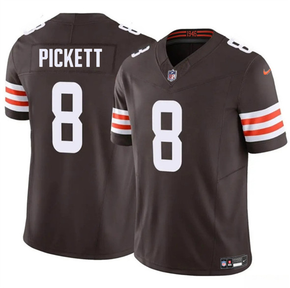 Men's Cleveland Browns #8 Kenny Pickett Brown 2025 F.U.S.E. Vapor Limited Football Stitched Jersey