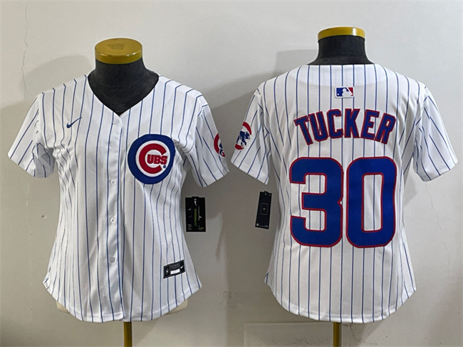 Youth Chicago Cubs #30 Kyle Tucker White Home Limited Stitched Baseball Jersey