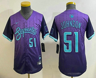 Youth Arizona Diamondbacks #51 Randy Johnson Purple 2025 City Connect Limited Jersey