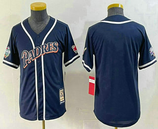 Youth San Diego Padres Navy Cooperstown Cool Base Jersey