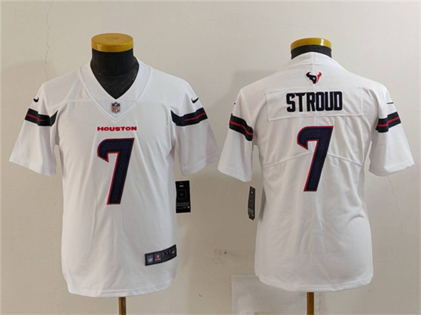 Youth Houston Texans #7 C.J. Stroud White Vapor Untouchable Limited Stitched Jersey