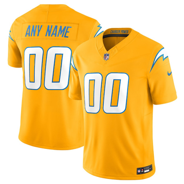 Men's Los Angeles Chargers Active Player Custom Gold 2025 F.U.S.E. Alternate Vapor Limited Football Stitched Jersey