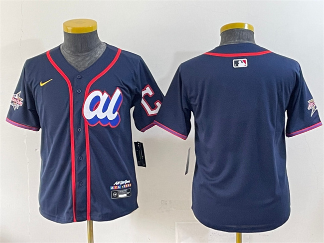 Youth American League Cleveland Guardians Blank Navy 2025 All-Star Edition Limited Stitched Baseball Jersey