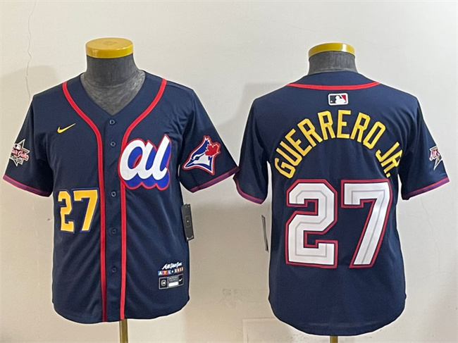 Youth American League #27 Vladimir Guerrero Jr. Navy 2025 All-Star Edition Limited Stitched Baseball Jersey