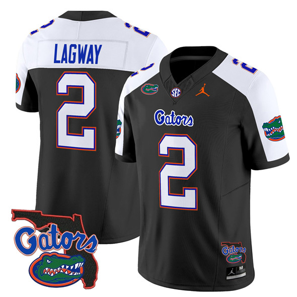 Men's Florida Gators #2 DJ Lagway Black Alternate 2024 F.U.S.E. Florida Patch Vapor Limited Stitched Football Jersey