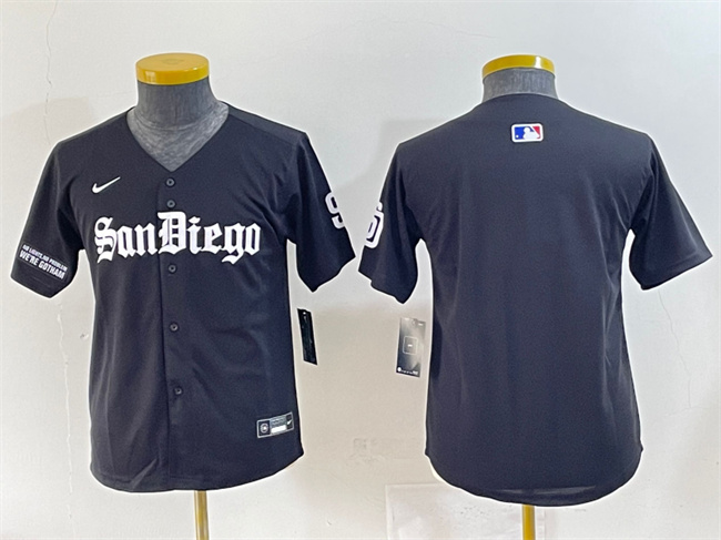 Youth San Diego Padres Blank Black Gothic Edition Vapor Limited Stitched Baseball Jersey