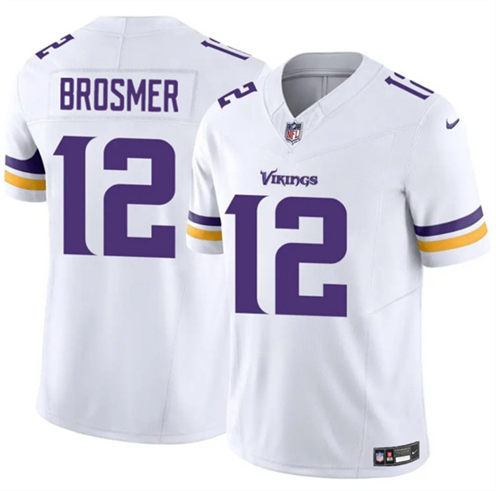 Men's Minnesota Vikings #12 Max Brosmer White 2025 F.U.S.E. Vapor Untouchable Limited Football Stitched Jersey