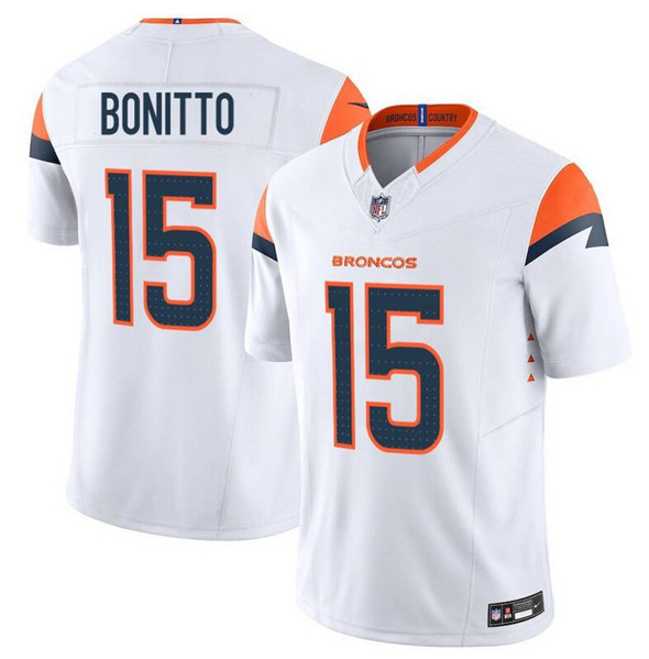 Men's Denver Broncos #15 Nik Bonitto White F.U.S.E. Vapor Limited Football Stitched Jersey