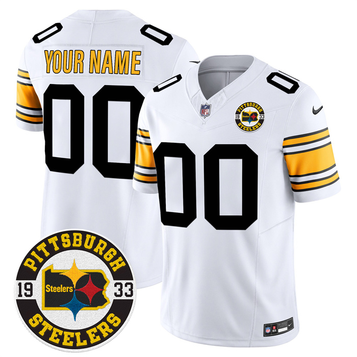 Men’s Pittsburgh Steelers Throwback 1933 Patch white Vapor Limited All Stitched Jerseys