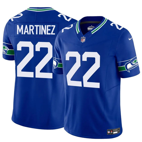 Men's Seattle Seahawks #22 Damien Martinez Royal 2025 F.U.S.E Throwback Vapor Limited Football Stitched Jersey
