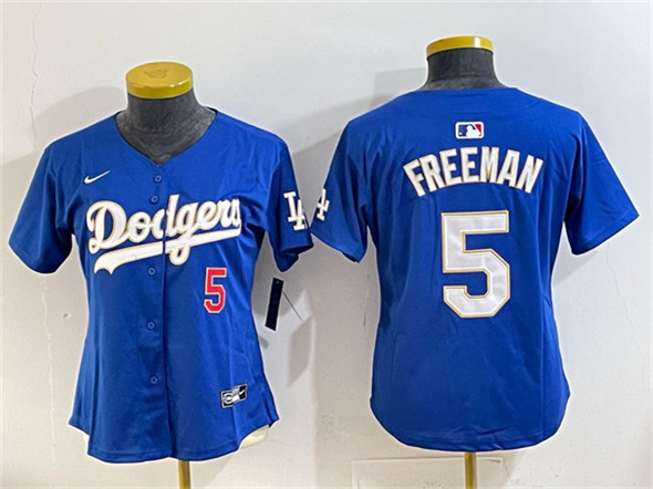Youth Los Angeles Dodgers #5 Freddie Freeman Royal Gold Limited Stitched Baseball Jersey
