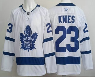 Men's Toronto Maple Leafs #23 Matthew Knies White Authentitc Jersey