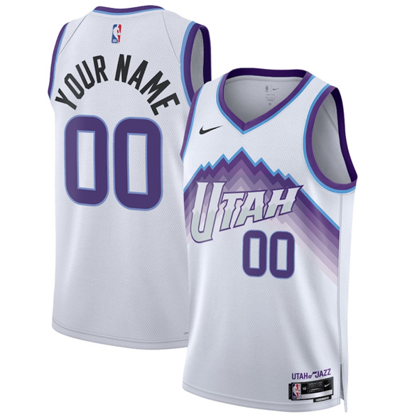 Men's Utah Jazz Active Player Custom White 2025 Association Edition Stitched Basketball Jersey