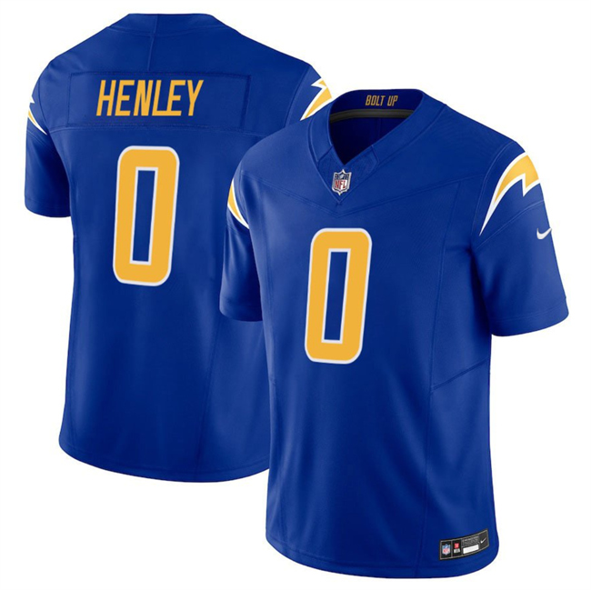 Men's Los Angeles Chargers #0 Daiyan Henley Royal 2025 F.U.S.E Vapor Limited Stitched Football Jersey