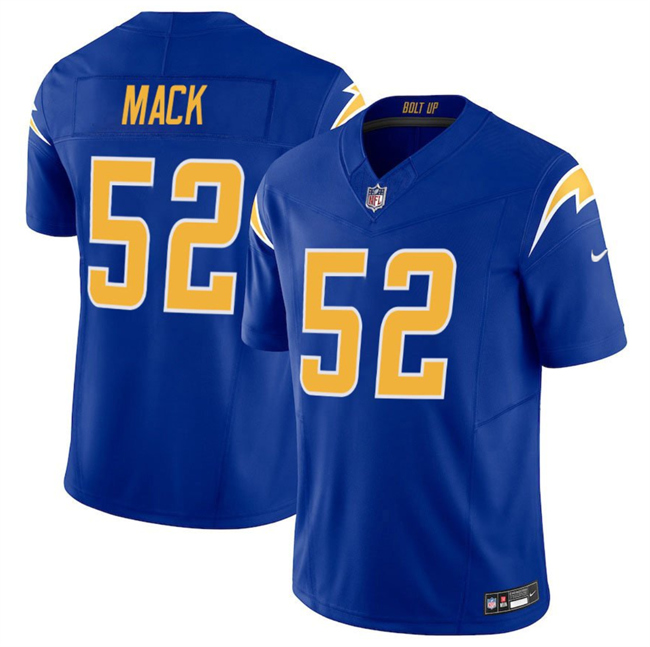 Men's Los Angeles Chargers #52 Khalil Mack Royal 2025 F.U.S.E Vapor Limited Stitched Football Jersey