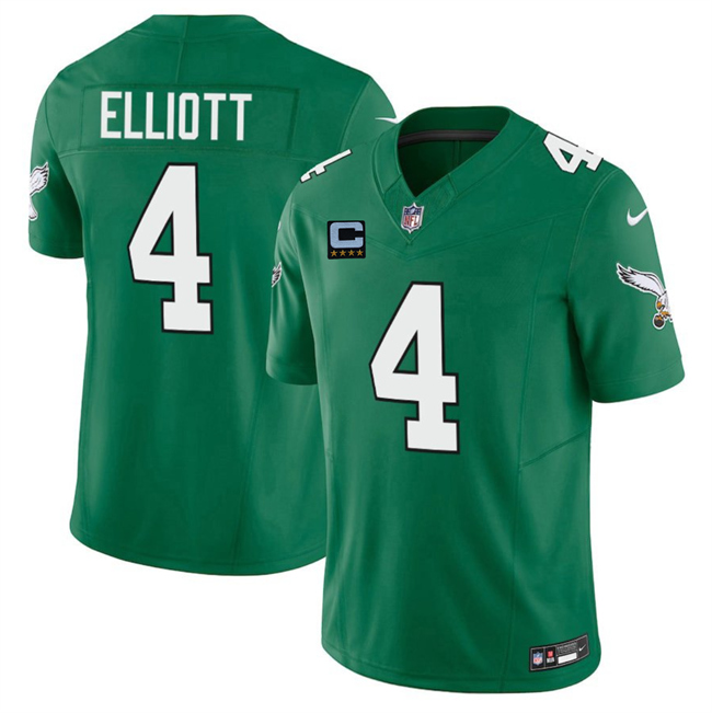 Men's Philadelphia Eagles #4 Jake Elliott Kelly Green 2025 F.U.S.E. With 4-Star C Patch Vapor Untouchable Limited Throwback Stitched Football Jersey