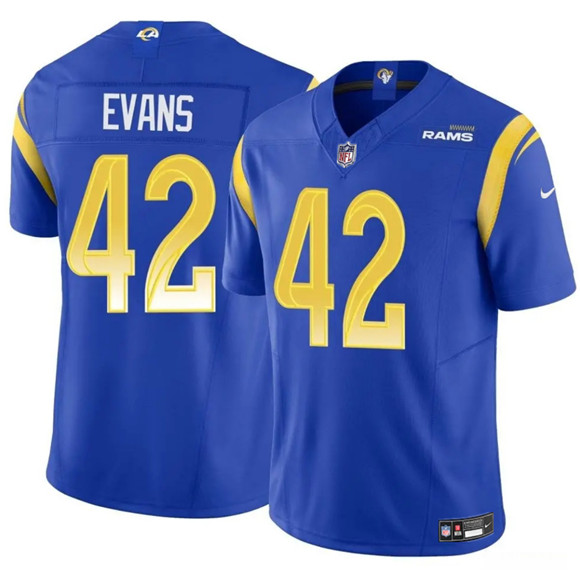 Men's Los Angeles Rams #42 Ethan Evans Blue 2025 F.U.S.E. Vapor Untouchable Football Stitched Jersey