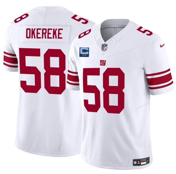 Men's New York Giants #58 Bobby Okereke White 2025 F.U.S.E. With 2-Star C Patch Vapor Untouchable Limited Football Stitched Jersey