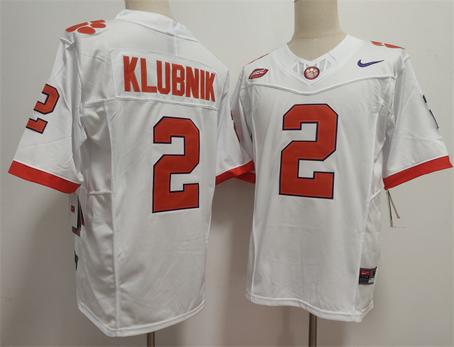 Men's Clemson Tigers #2 Cade Klubnik White F.U.S.E. Stitched Football Jersey