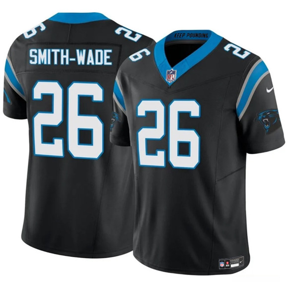Men's Carolina Panthers #26 Chau Smith-Wade Black 2025 F.U.S.E. Vapor Limited Football Stitched Jersey