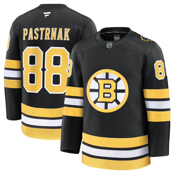 Men's Boston Bruins #88 David Pastrnak Black 2025 Home Stitched Hockey Jersey
