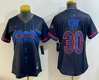 Women's Toronto Blue Jays #30 Alejandro Kirk Black 2024 City Connect Limited Stitched Jersey
