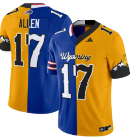 Men's Bills Wyoming Cowboys #17 Josh Allen Split Vapor Limited Jersey
