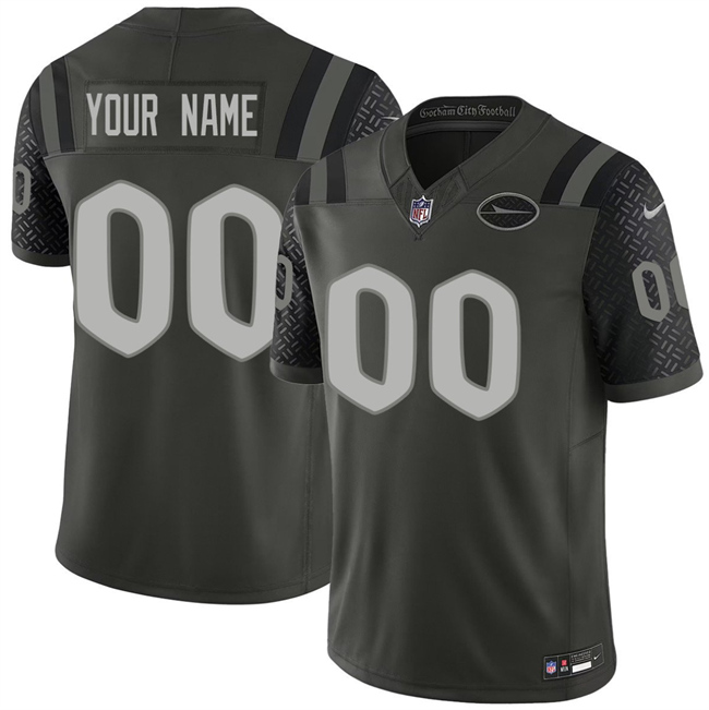 Men's New York Jets Active Player Custom Black 2025 F.U.S.E. “Rivalries” Vapor Limited Football Stitched Jersey