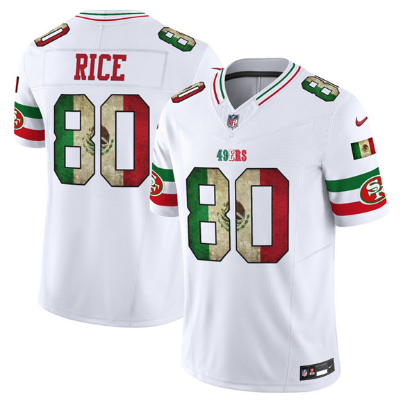 Men's San Francisco 49ers #80 Jerry Rice White 2025 F.U.S.E. Mexico Vapor Limited Football Stitched Jersey