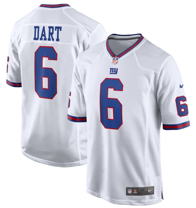 Men's New York Giants Jaxson Dart Nike White Alternate Vintage White Game Jersey