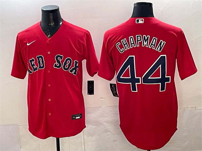 Men's Boston Red Sox #44 Aroldis Chapman Red Cool Base Stitched Baseball Jersey