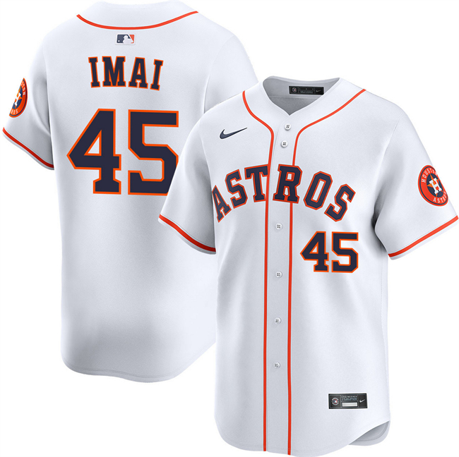 Men's Houston Astros #45 Tatsuya Imai White 2026 Home Limited Stitched Baseball Jersey