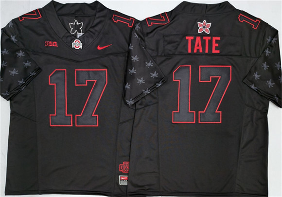 Men's Ohio State Buckeyes #17 Carnell Tate Black 2025 F.U.S.E. Limited Stitched Jersey