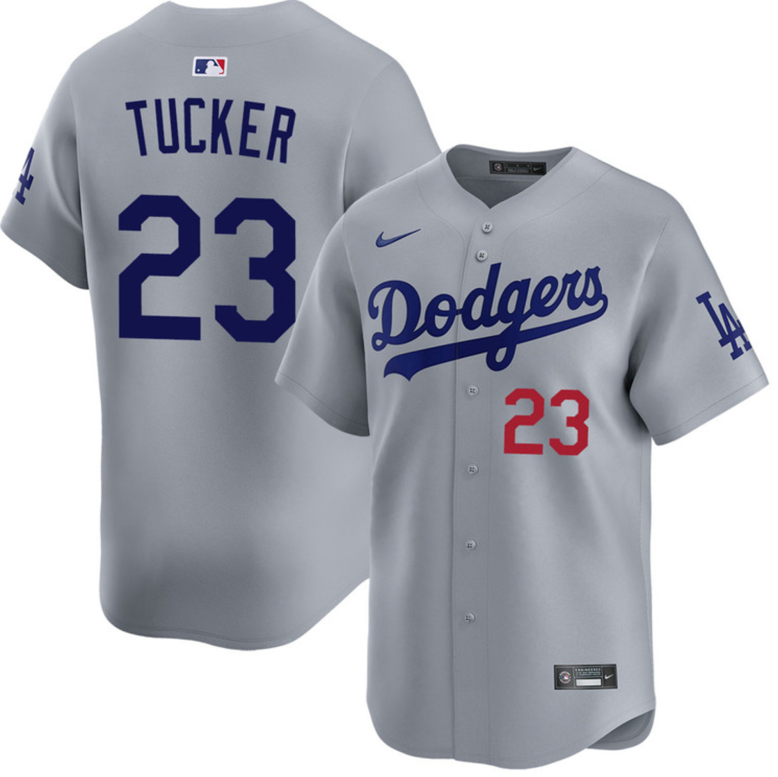 Men's Los Angeles Dodgers #23 Kyle Tucker Gray 2026 Limited Stitched Baseball Jersey