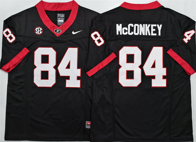 Men's Georgia Bulldogs #84 Ladd McConkey Black 2025 F.U.S.E. Stitched Jersey