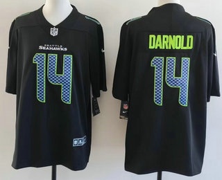 Men's Seattle Seahawks #14 Sam Darnold Limited Black Fashion Vapor Jersey