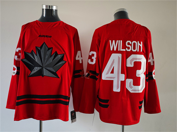 Men's Canada Hockey #43 Tom Wilson Red Stitched Jersey