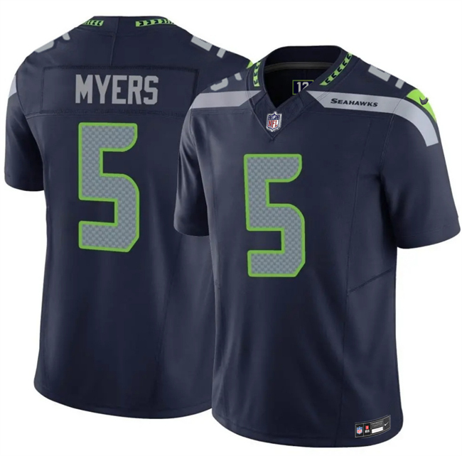 Men's Seattle Seahawks #5 Jason Myers Navy 2025 F.U.S.E. Vapor Untouchable Limited Stitched Football Jersey