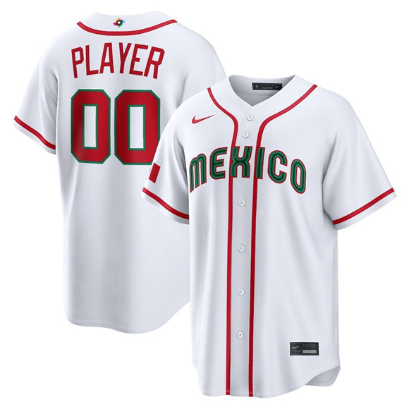 Men's Mexico Baseball ACTIVE PLAYER Custom White 2026 World Baseball Classic Home Stadium Stitched Jersey
