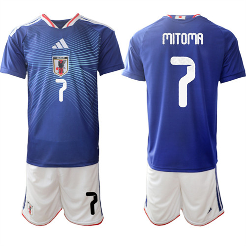 Men's Japan #7 MITOMA National Team FIFA x World Cup 2026 Home Blue On Field Jersey