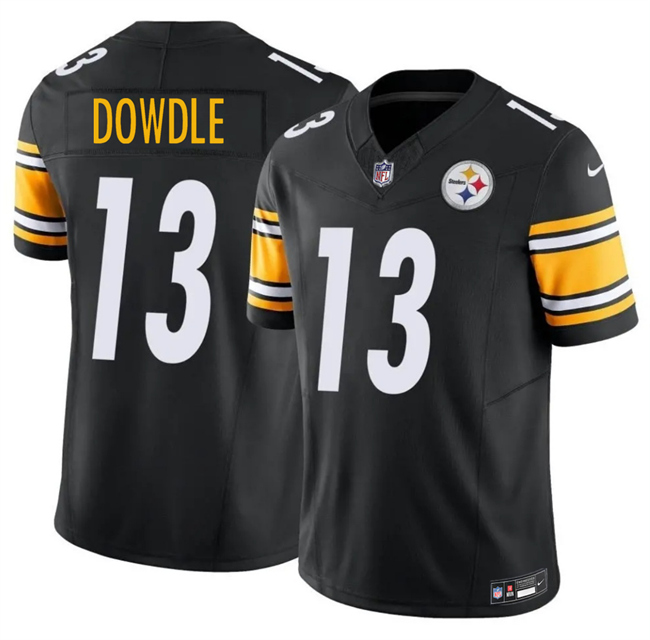 Men's Pittsburgh Steelers #13 Rico Dowdle Black 2025 F.U.S.E. Vapor Limited Stitched Football Jersey