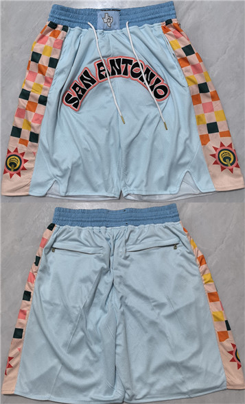 Men' San Antonio Spurs Light Blue City Edition Shorts (Run Small)