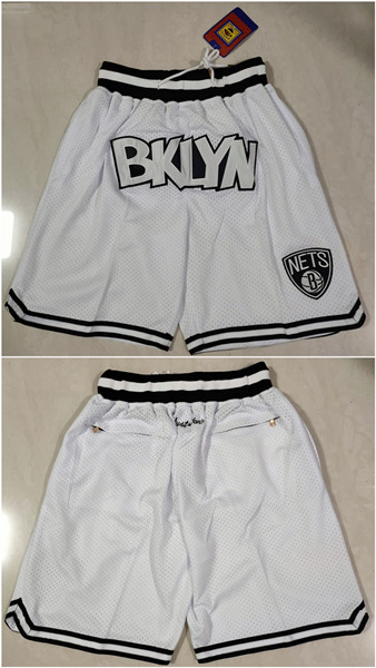 Mens Brooklyn Nets White Shorts