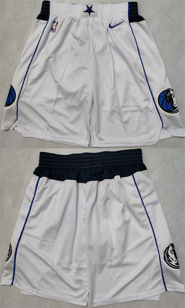 Men's Dallas Mavericks White Shorts (Run Small)