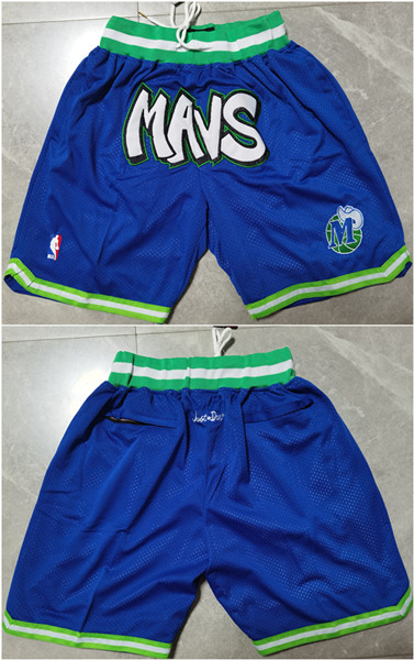 Mens Dallas Mavericks Blue Shorts (Run Small)