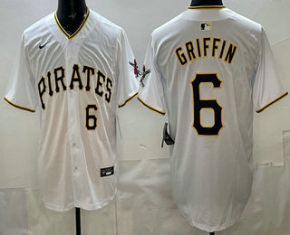 Men's Pittsburgh Pirates #6 Konnor Griffin White Limited Jersey