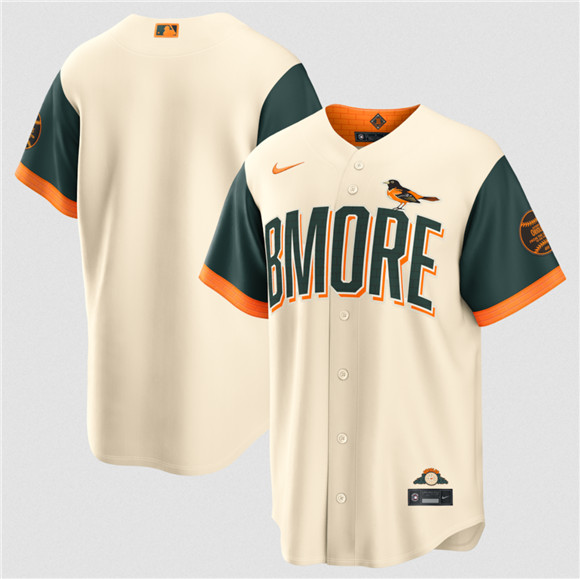Men's Baltimore Orioles Blank Natural 2026 City Connect Stadium Stitched Baseball Jersey