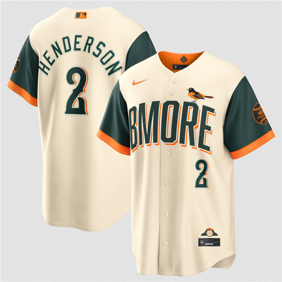 Men's Baltimore Orioles #2 Gunnar Henderson Natural 2026 City Connect Stadium Stitched Baseball Jersey