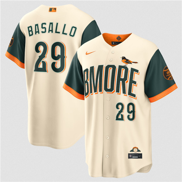 Men's Baltimore Orioles #29 Samuel Basallo Natural 2026 City Connect Stadium Stitched Baseball Jersey