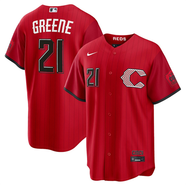 Men's Cincinnati Reds #21 Hunter Greene Red 2026 City Connect Stadium Stitched Baseball Jersey